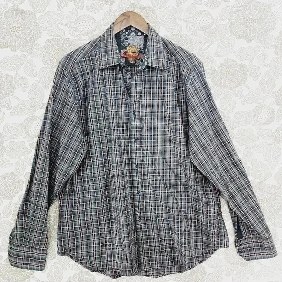 Excellent Robert Graham Button down Long sleeve  Plaid Men's Shirt L - Picture 1 of 8